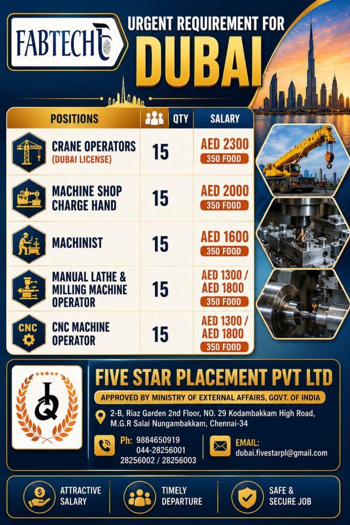 URGENT REQUIREMENT FOR DUBAI URGENT REQUIREMENT FOR DUBAI