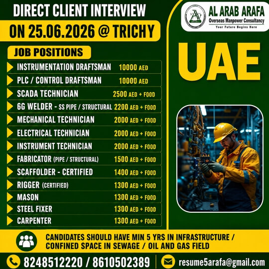 DIRECT CLENT INTERVIEW ON 25.06.2026 @ TRICHY DIRECT CLENT INTERVIEW ON 25.06.2026 @ TRICHY