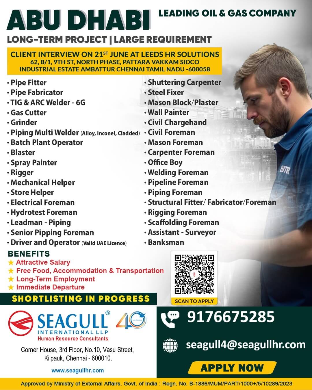 VERY URGENT REQUIREMENTS FOR OIL & GAS LONG TIME PROJECT AT ABU DHABI - UAE VERY URGENT REQUIREMENTS FOR OIL & GAS LONG TIME PROJECT AT ABU DHABI - UAE