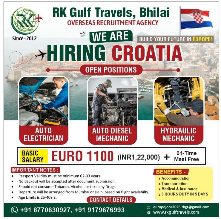 HIRING FOR A LEADING HEAVY AUTOMOBILE WORKSHOP - CROATIA (EUROPE) HIRING FOR A LEADING HEAVY AUTOMOBILE WORKSHOP - CROATIA (EUROPE)