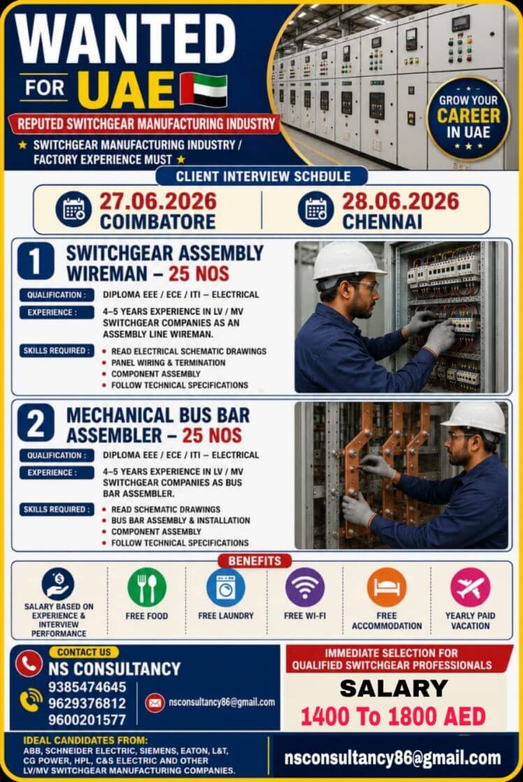 LEADING SWITCHGEAR MANUFACTURING COMPANY REQUIREMENT FOR DUBAI LEADING SWITCHGEAR MANUFACTURING COMPANY REQUIREMENT FOR DUBAI