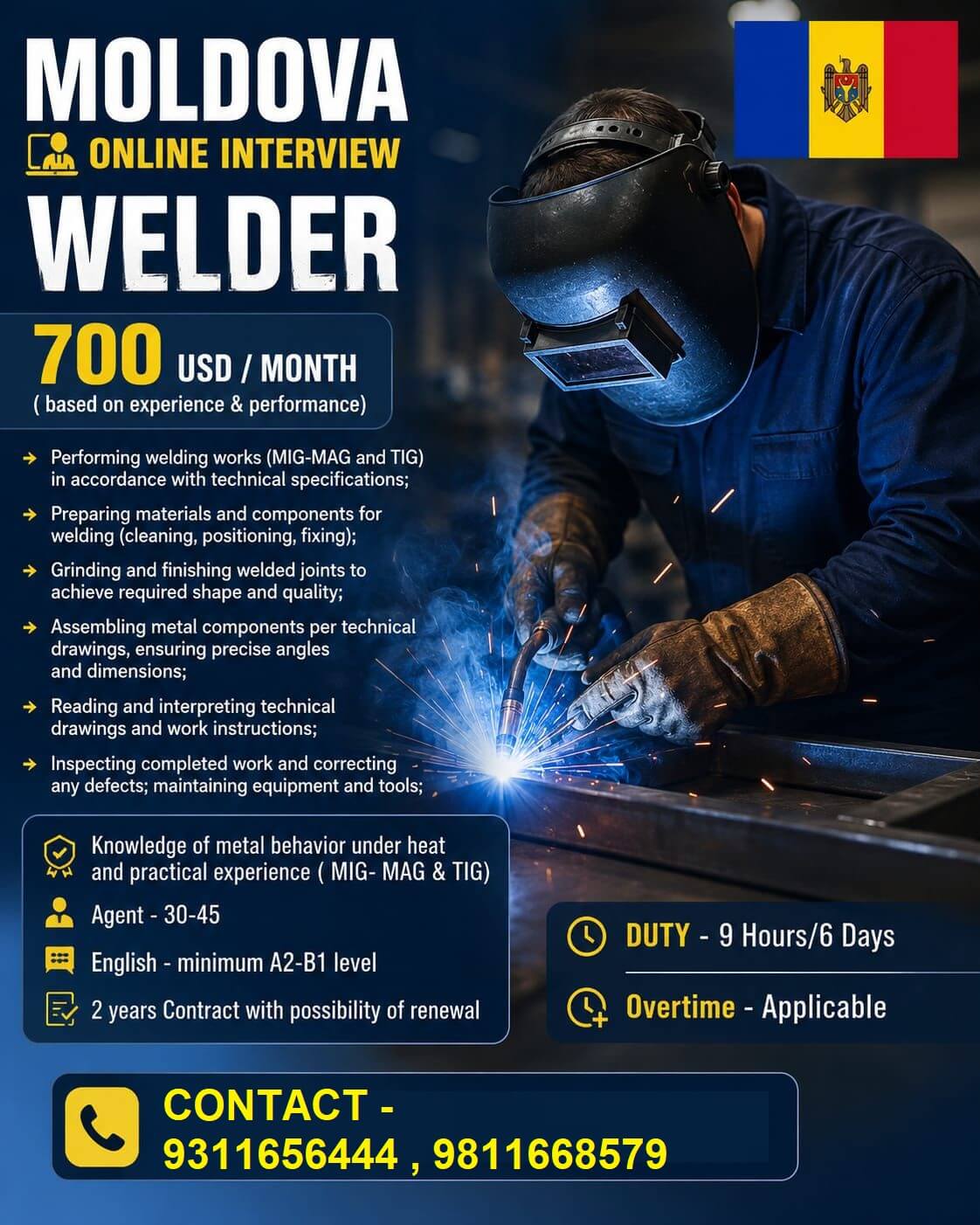WELDER JOBS IN MALDOVA WELDER JOBS IN MALDOVA