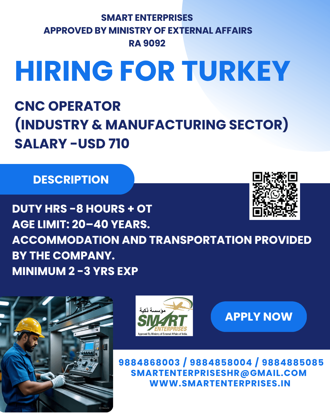 HIRING FOR TURKEY HIRING FOR TURKEY