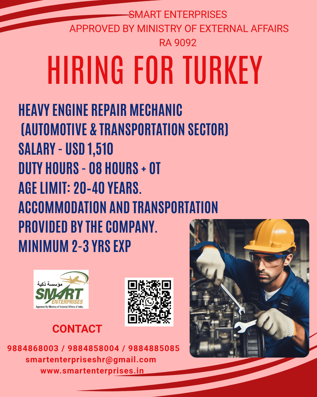 HIRING FOR TURKEY HIRING FOR TURKEY
