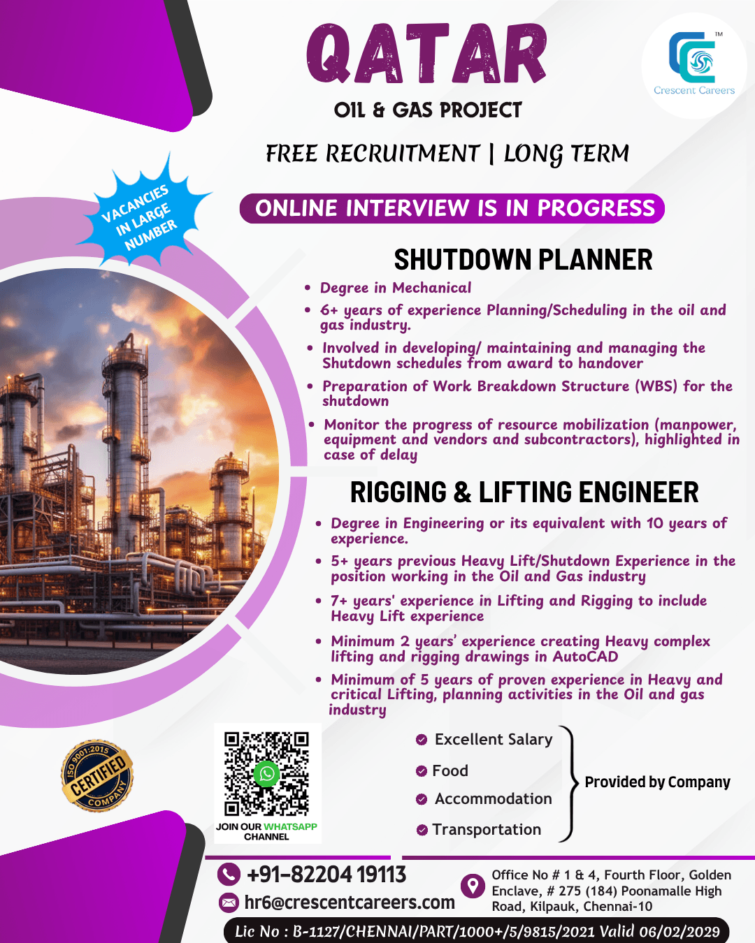 SHUTDOWN PLANNER / RIGGING & LIFTING ENGINEER SHUTDOWN PLANNER / RIGGING & LIFTING ENGINEER