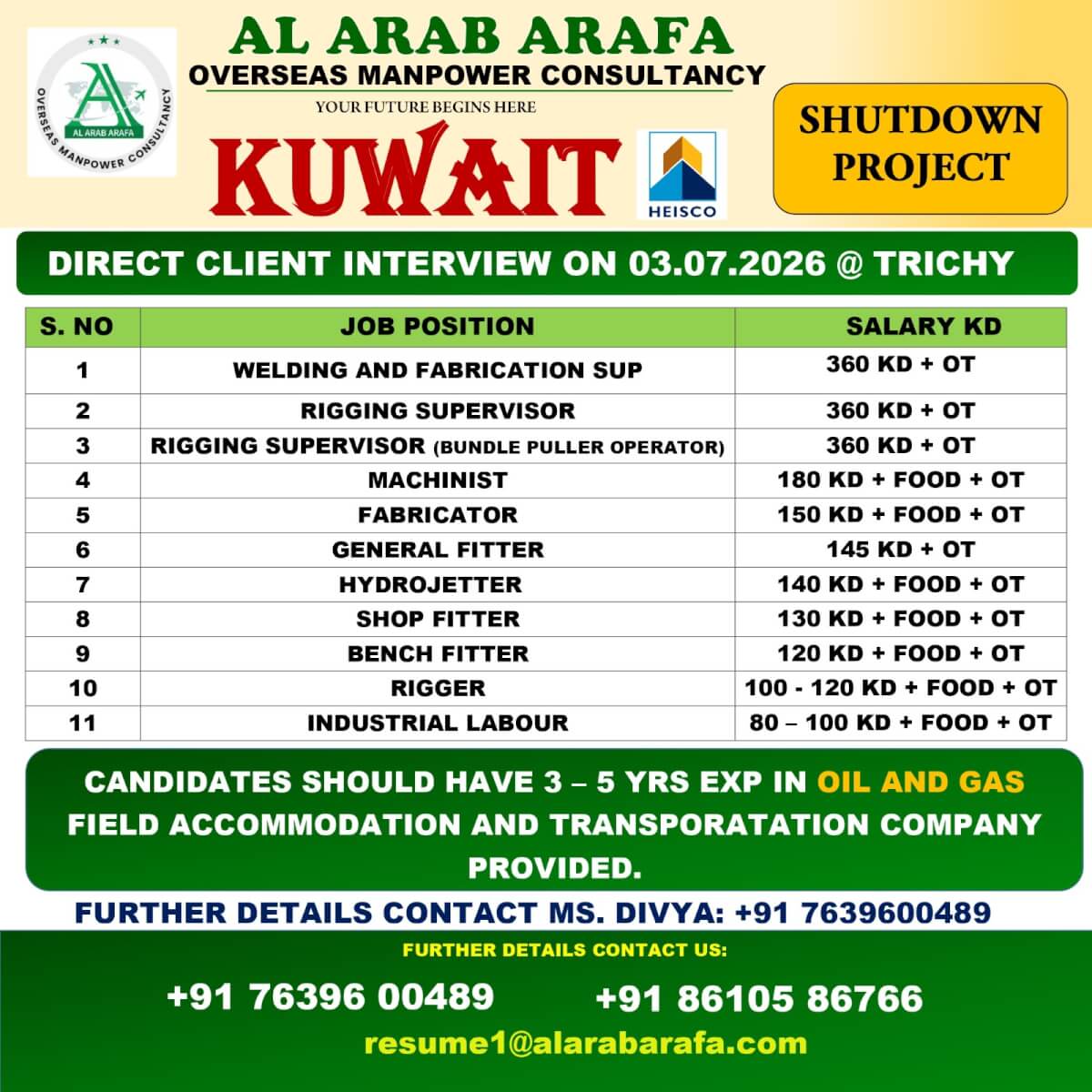 HEISCO DIRECT CLIENT INTERVIEW FREE REQUIREMENTS DATE ON 03/07/2026 HEISCO DIRECT CLIENT INTERVIEW FREE REQUIREMENTS DATE ON 03/07/2026
