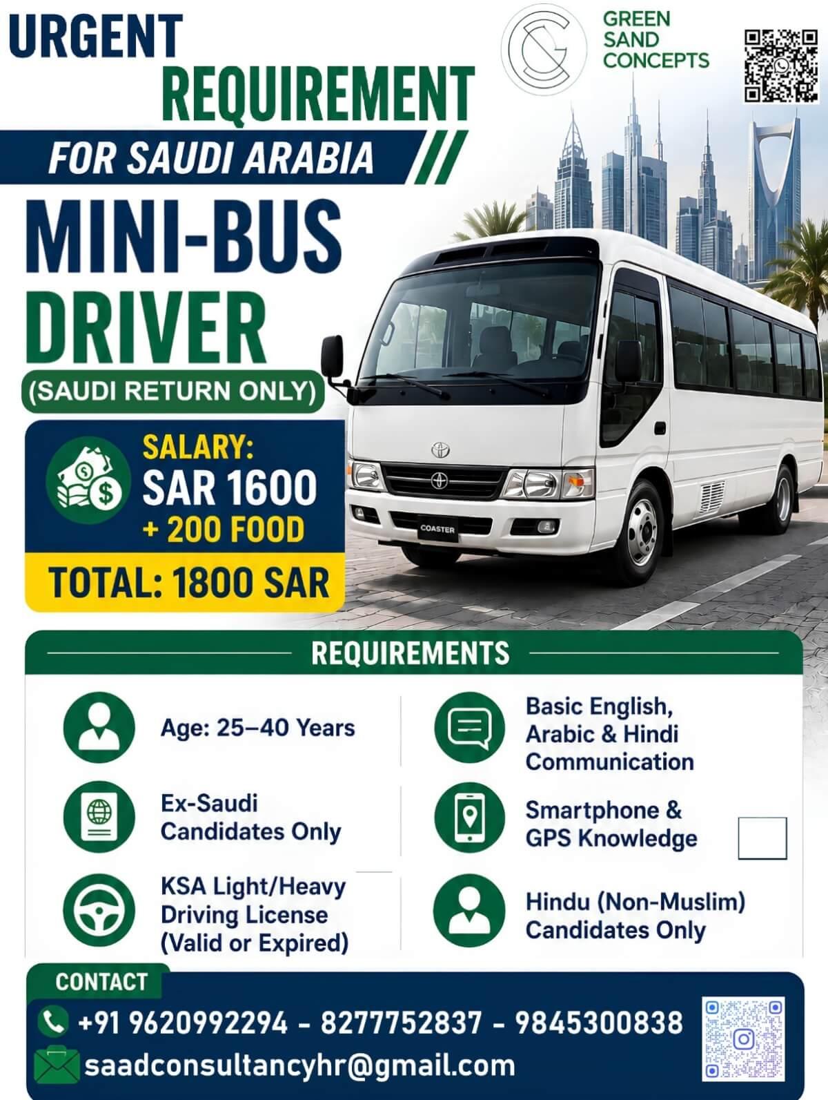 HIRING FOR GREEN SAND CONCEPTS HIRING FOR GREEN SAND CONCEPTS