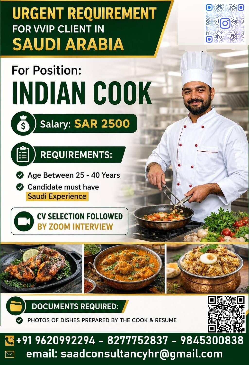 HIRING FOR INDIAN COOK HIRING FOR INDIAN COOK