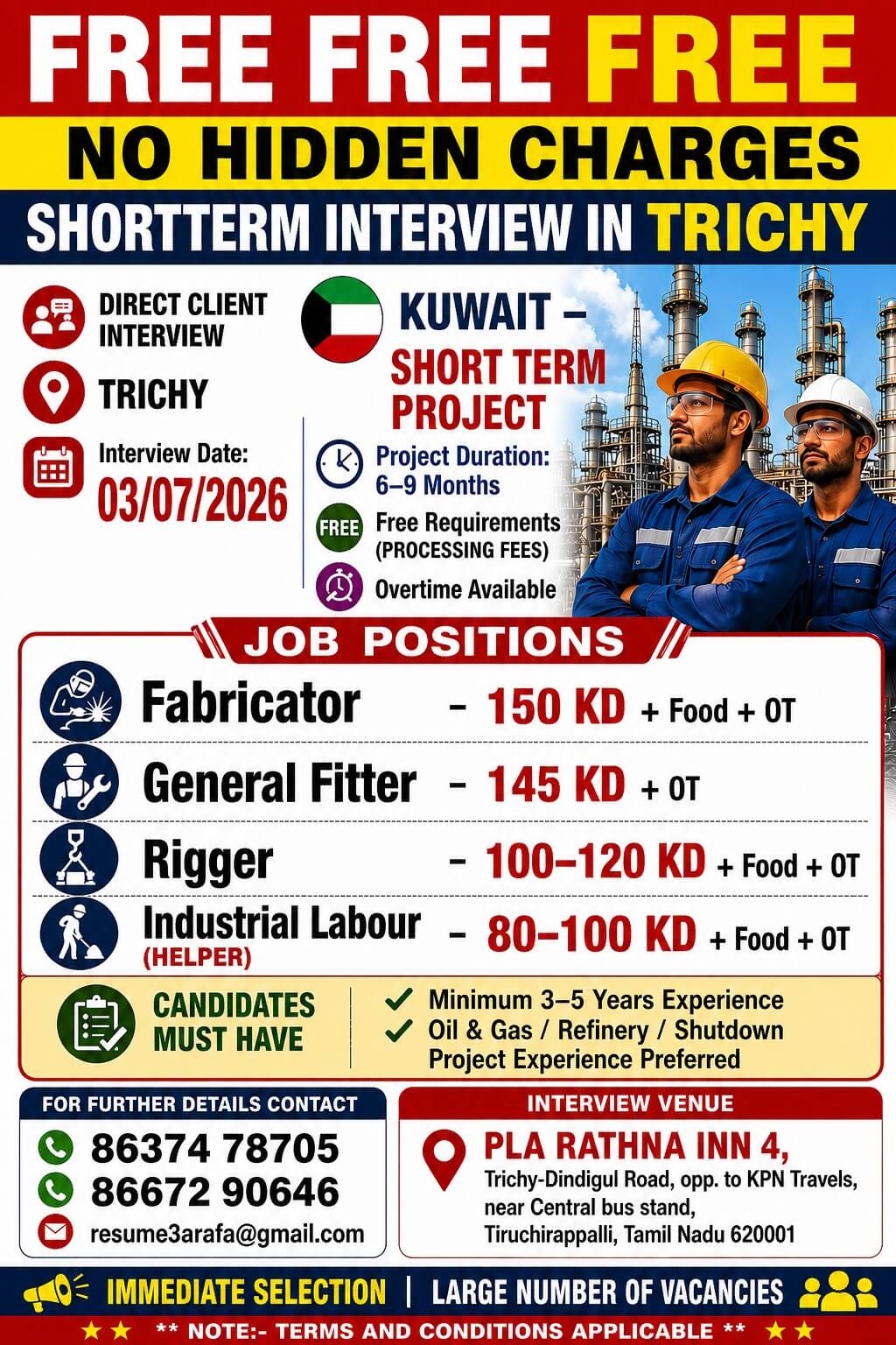 DIRECT CLIENT INTERVIEW ON 03.07.2026 @ TRICHY DIRECT CLIENT INTERVIEW ON 03.07.2026 @ TRICHY