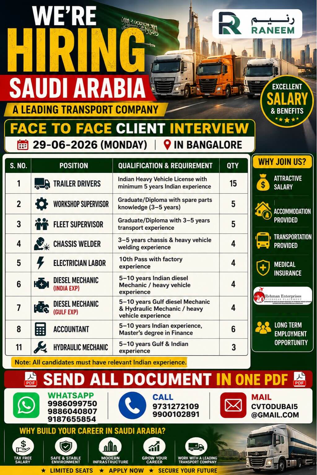 WE'RE HIRING FOR SAUDI ARABIA WE'RE HIRING FOR SAUDI ARABIA