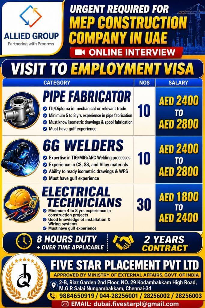 URGENT REQUIREMENT FOR DUBAI URGENT REQUIREMENT FOR DUBAI