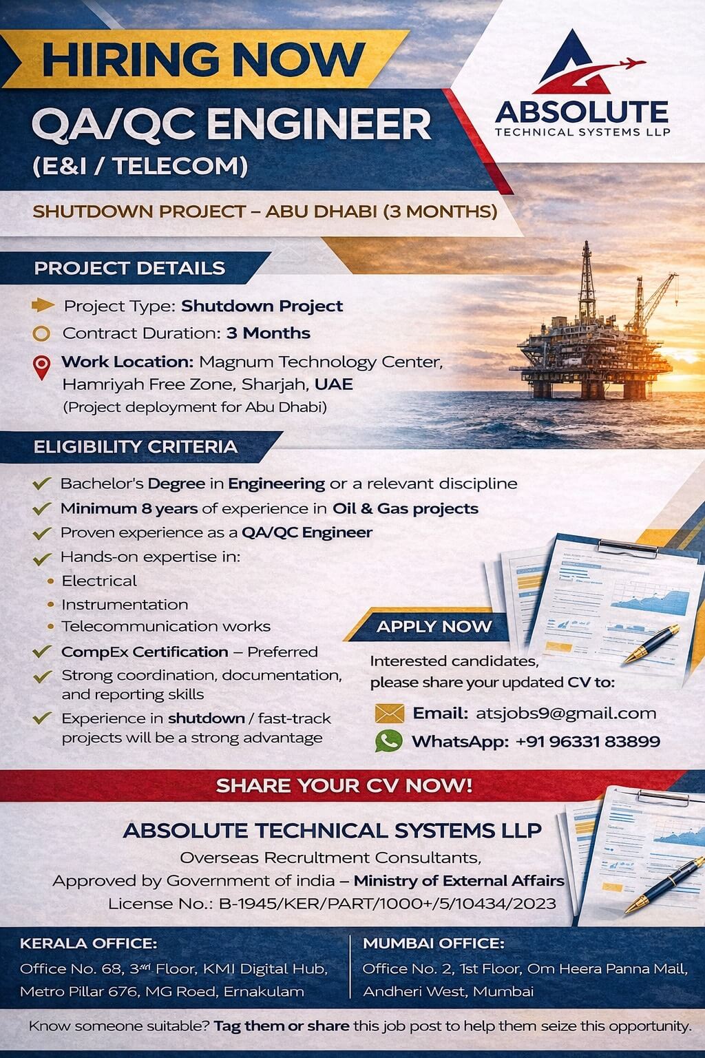 QA/QC Engineer (E&I / Telecom) QA/QC Engineer (E&I / Telecom)