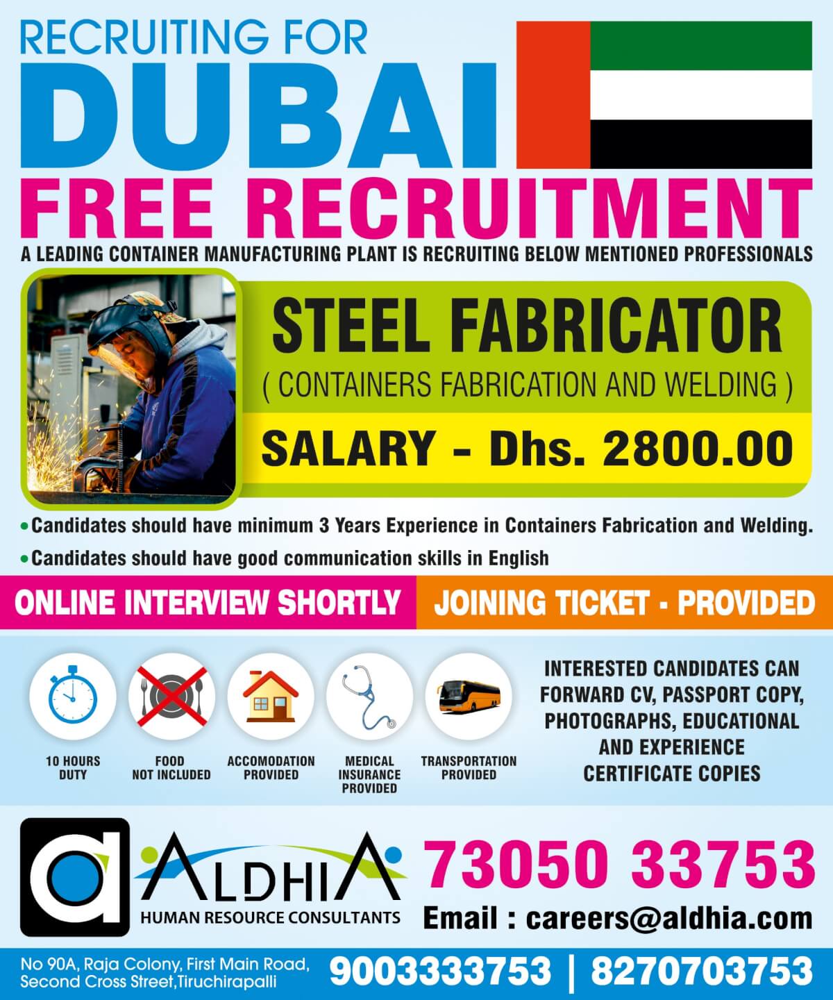 Urgent Requirement for UAE, Dubai.,
