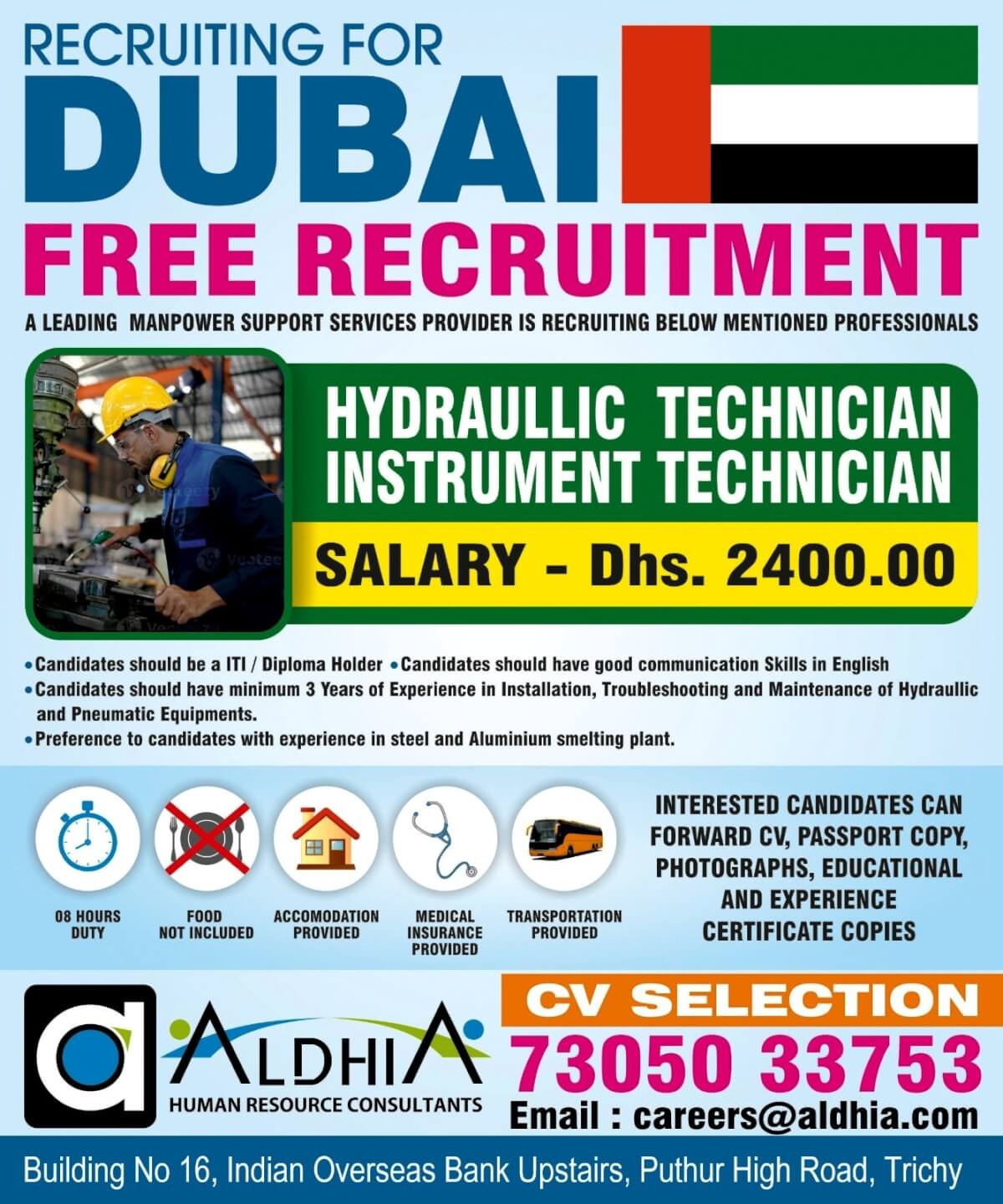 Free Visa / Free Requirement / UAE - Good Salary Package - Online Interview