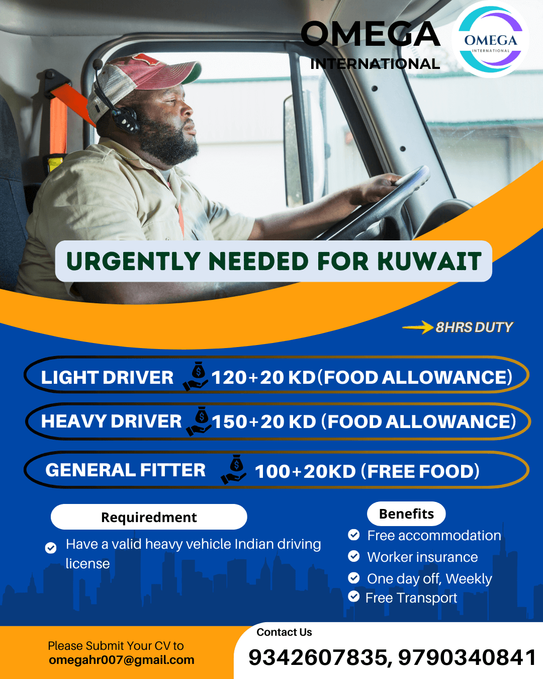 URGENTLY HIRING FOR KUWAIT