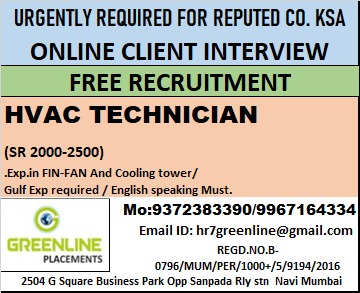 URGENTLY REQUIRED FOR REPUTED CO. KSA URGENTLY REQUIRED FOR REPUTED CO. KSA