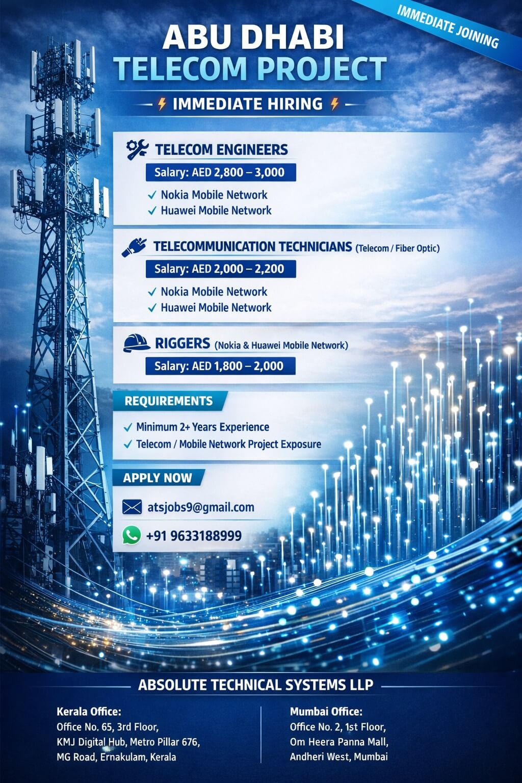 Telecom Technicians for Abu Dhabi
