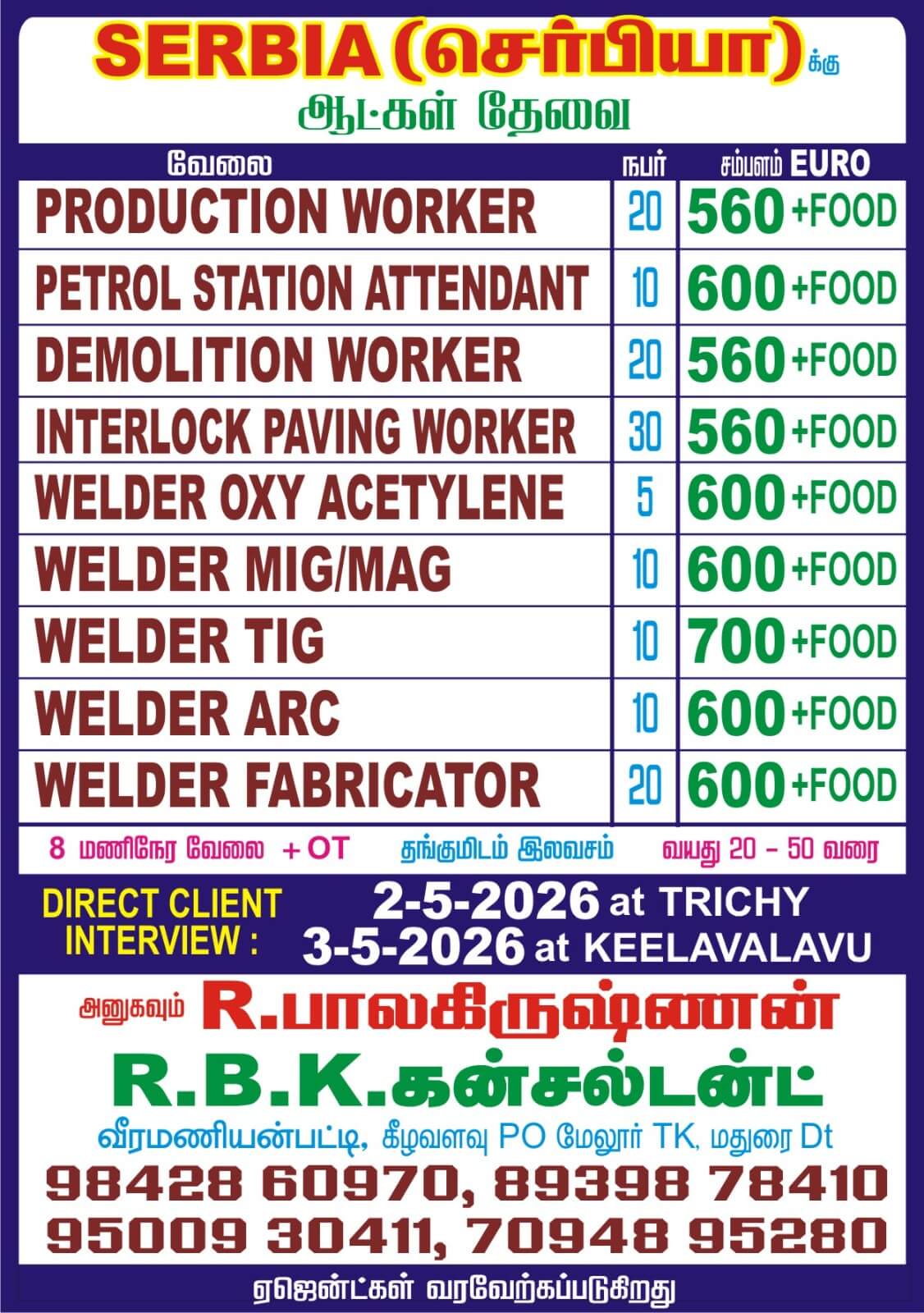 REQUIRMENT FOR SERBIA