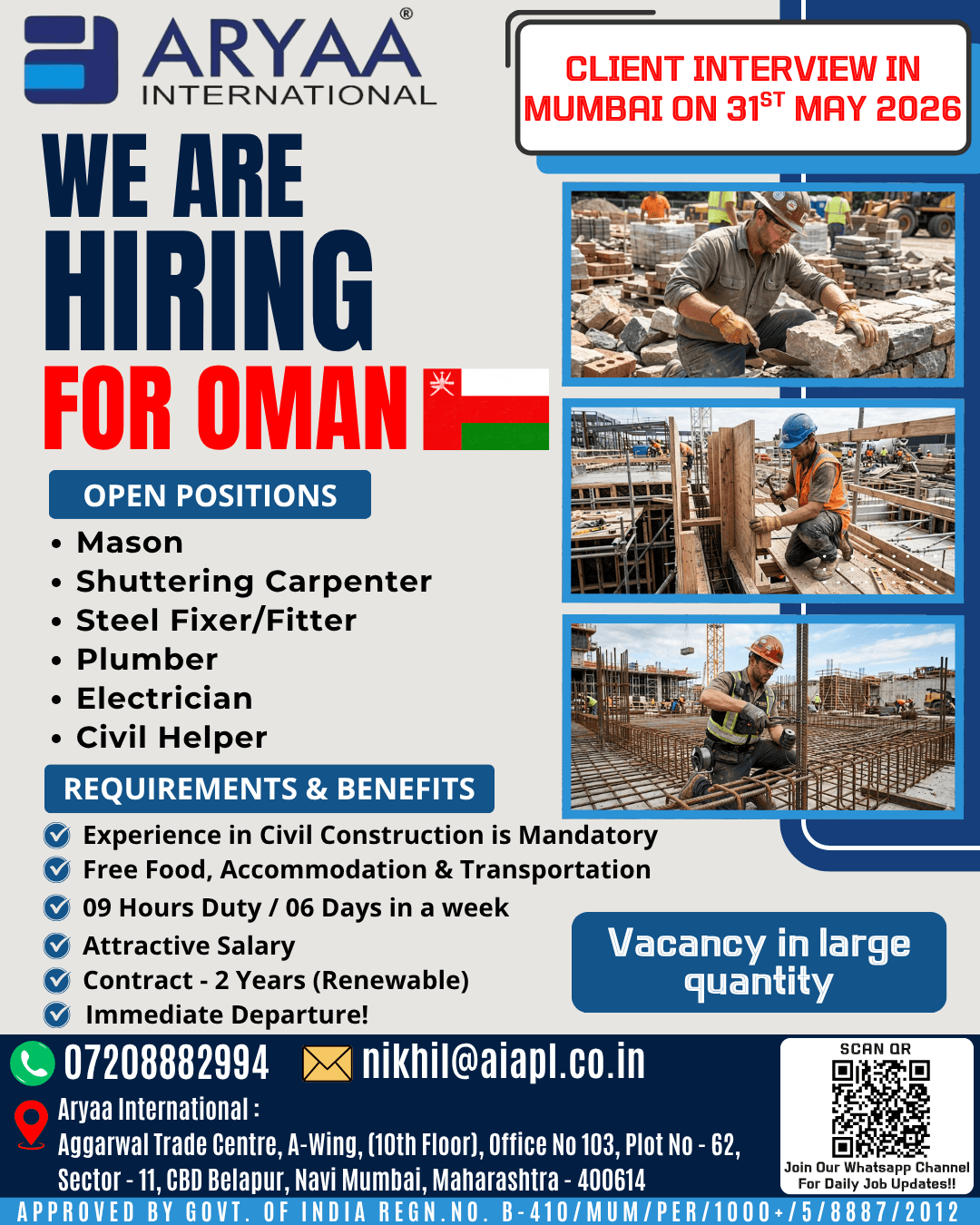 A client interview will be held in Mumbai on 31st May 2026.